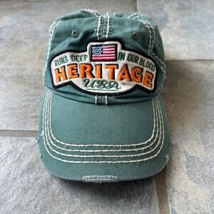 Distressed USA Heritage Trucker Hat Kbethos Adjustable Americana Western‎ Cap